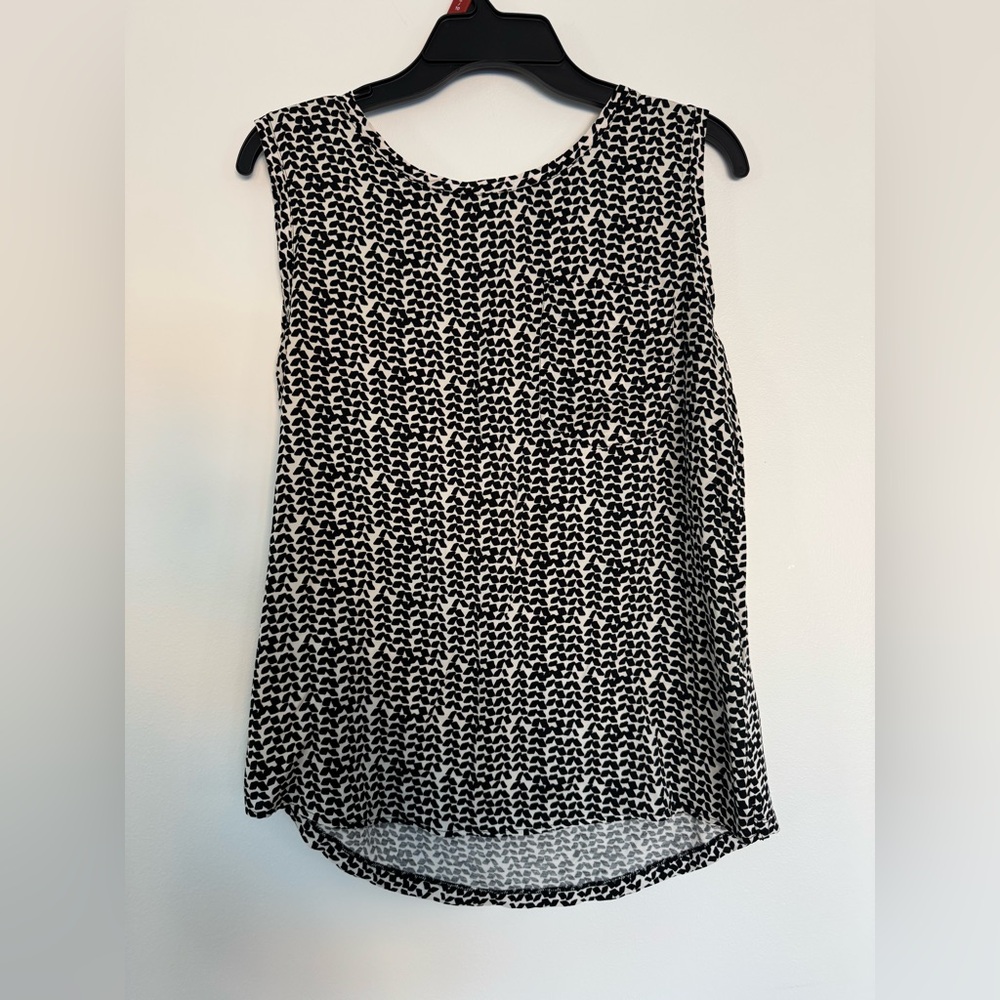 Loft Small Black and White Pocket Tank Top
